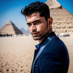 Selfie with Giza Pyramids AI avatar/profile picture for men